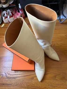 Emerson Fry Ivory Knee-High Leather Boots